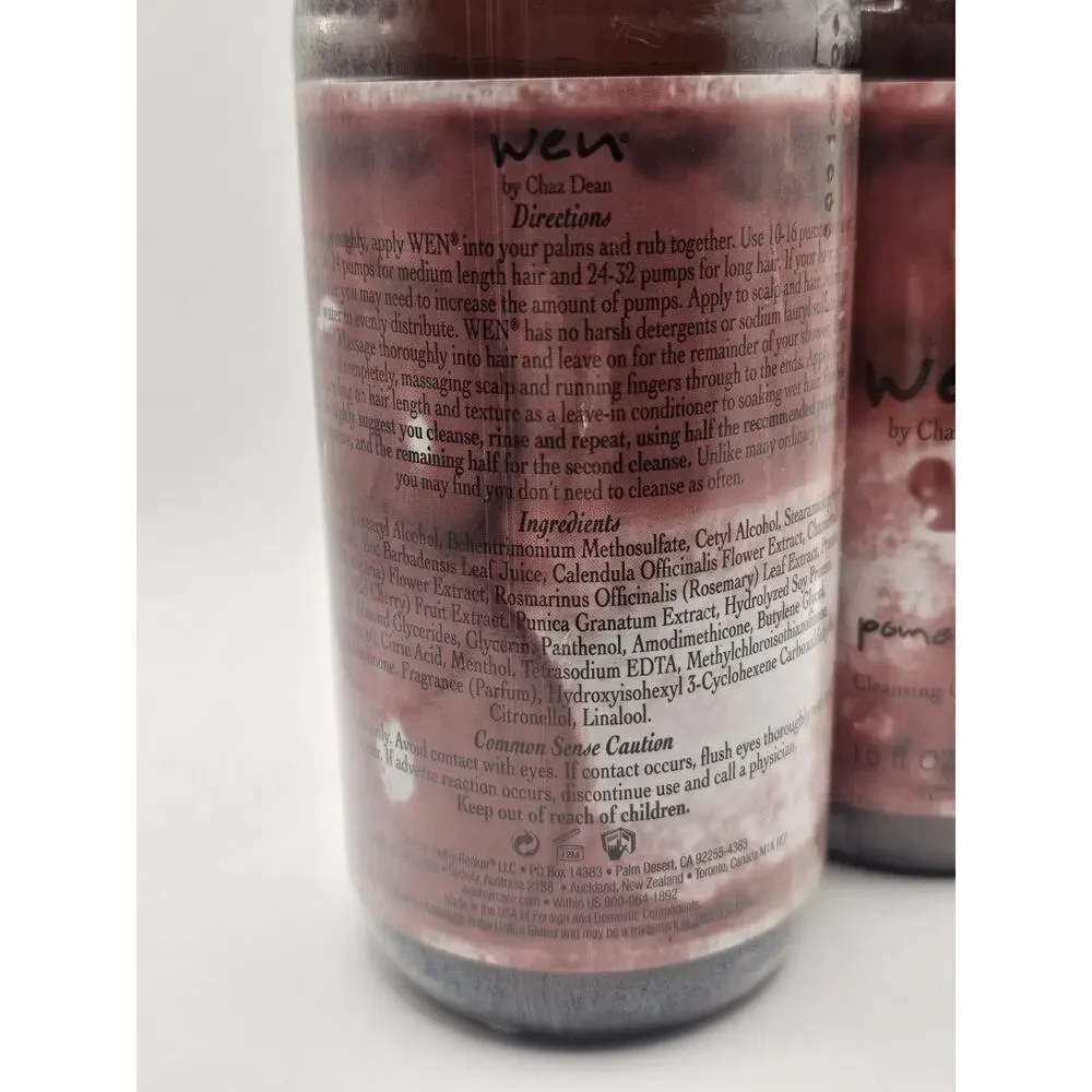 Wen Cleansing‎ Conditioner 16oz POMEGRANATE Chaz Dean Set Of 2 With Pump